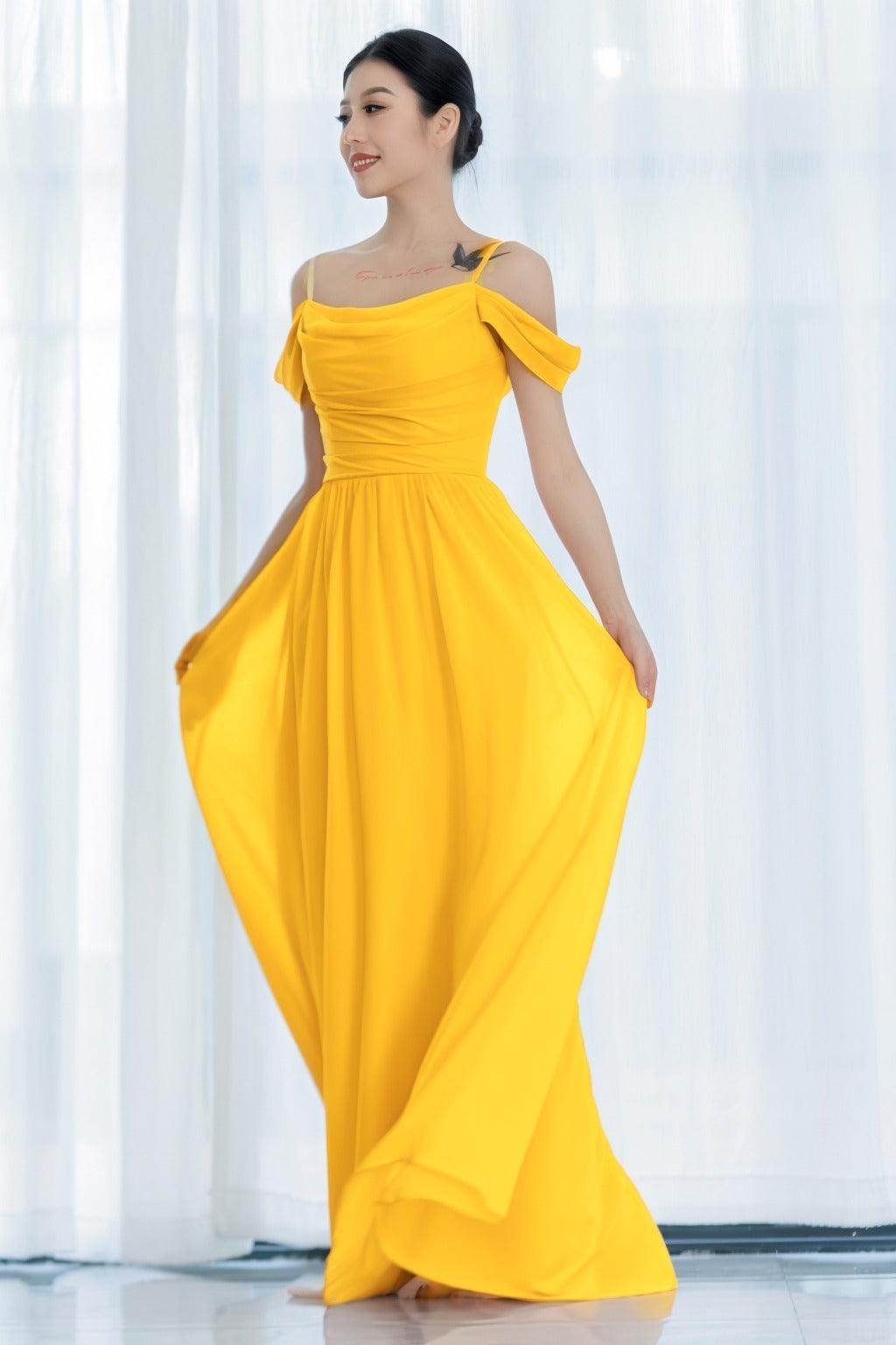 A-Line Floor Length Chiffon Bridesmaid Dress CB0717 - COCOMELODY